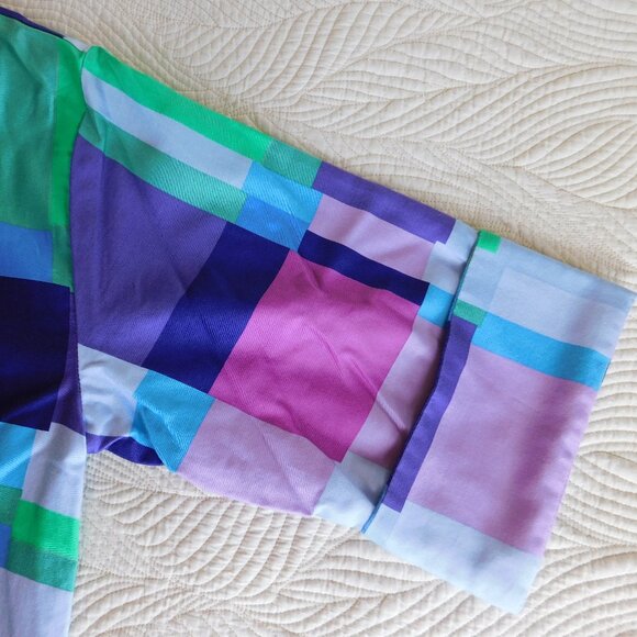 Deadstock Catherine Ogust Penthouse Gallery mod colorblock Forever shirt dress - Picture 6 of 16